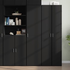 Aparador de madera de ingeniería negro 45x42,5x185 cm de , Aparadores - Ref: Foro24-3281407, Precio: 154,92 €, Descuento: %