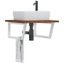 Wall-mounted steel and solid oak wood sink shelf by , bathroom vanities - Ref: Foro24-3302486, Price: 86,89 €, Discount: %