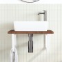 Wall-mounted steel and solid oak wood sink shelf by , bathroom vanities - Ref: Foro24-3302486, Price: 86,89 €, Discount: %