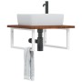 Wall-mounted steel and solid oak wood sink shelf by , bathroom vanities - Ref: Foro24-3302484, Price: 87,45 €, Discount: %