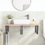 Wall-mounted steel and solid oak wood sink shelf by , bathroom vanities - Ref: Foro24-3302467, Price: 118,35 €, Discount: %