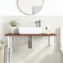 Wall-mounted steel and solid oak wood sink shelf by , bathroom vanities - Ref: Foro24-3302490, Price: 126,97 €, Discount: %