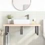 Wall-mounted steel and solid oak wood sink shelf by , bathroom vanities - Ref: Foro24-3302473, Price: 145,37 €, Discount: %