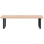 Wall-mounted steel and solid oak wood sink shelf by , bathroom vanities - Ref: Foro24-3302473, Price: 145,37 €, Discount: %