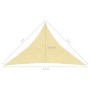 Beige HDPE sail awning 160 g/m² 3x3x4.2 m by vidaXL, Umbrellas - Ref: Foro24-311144, Price: 20,74 €, Discount: %