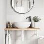 Wall-mounted sink shelf made of steel and solid acacia wood by , bathroom vanities - Ref: Foro24-3302664, Price: 61,46 €, Dis...