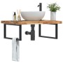 Wall-mounted sink shelf made of steel and solid acacia wood by , bathroom vanities - Ref: Foro24-3302941, Price: 140,99 €, Di...