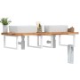 Wall-mounted sink shelf made of steel and solid acacia wood by , bathroom vanities - Ref: Foro24-3302948, Price: 211,34 €, Di...