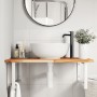 Wall-mounted sink shelf made of steel and solid acacia wood by , bathroom vanities - Ref: Foro24-3302920, Price: 82,90 €, Dis...