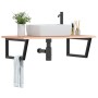 Wall-mounted steel and solid oak wood sink shelf by , bathroom vanities - Ref: Foro24-3302651, Price: 93,47 €, Discount: %