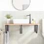 Wall-mounted steel and solid oak wood sink shelf by , bathroom vanities - Ref: Foro24-3302651, Price: 93,53 €, Discount: %