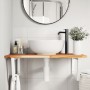 Wall-mounted sink shelf made of steel and solid acacia wood by , bathroom vanities - Ref: Foro24-3302922, Price: 82,32 €, Dis...