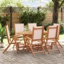 Garden dining set 7 pieces solid acacia wood and textilene by , Garden sets - Ref: Foro24-3279270, Price: 562,30 €, Discount: %