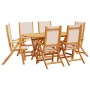 Garden dining set 7 pieces solid acacia wood and textilene by , Garden sets - Ref: Foro24-3279270, Price: 562,30 €, Discount: %