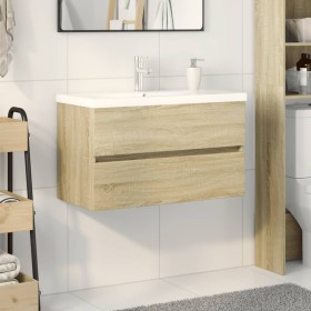 Set de mueble de baño 2 piezas cerámica y madera de ingeniería de , Muebles de baño - Ref: Foro24-3307659, Precio: 209,99 €, ...