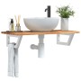 Wall-mounted sink shelf made of steel and solid acacia wood by , bathroom vanities - Ref: Foro24-3302714, Price: 60,44 €, Dis...