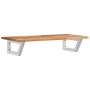 Wall-mounted sink shelf made of steel and solid acacia wood by , bathroom vanities - Ref: Foro24-3302714, Price: 60,44 €, Dis...