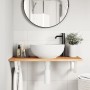 Wall-mounted sink shelf made of steel and solid acacia wood by , bathroom vanities - Ref: Foro24-3302714, Price: 60,44 €, Dis...