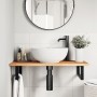 Wall-mounted sink shelf made of steel and solid acacia wood by , bathroom vanities - Ref: Foro24-3302721, Price: 72,04 €, Dis...