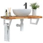 Wall-mounted sink shelf made of steel and solid acacia wood by , bathroom vanities - Ref: Foro24-3302742, Price: 90,90 €, Dis...