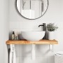 Wall-mounted sink shelf made of steel and solid acacia wood by , bathroom vanities - Ref: Foro24-3302742, Price: 90,90 €, Dis...