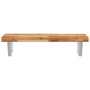 Wall-mounted sink shelf made of steel and solid acacia wood by , bathroom vanities - Ref: Foro24-3302742, Price: 90,90 €, Dis...