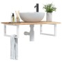 Wall-mounted sink shelf made of steel and solid acacia wood by , bathroom vanities - Ref: Foro24-3302780, Price: 74,08 €, Dis...