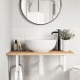 Wall-mounted sink shelf made of steel and solid acacia wood by , bathroom vanities - Ref: Foro24-3302780, Price: 74,08 €, Dis...