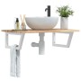 Wall-mounted sink shelf made of steel and solid acacia wood by , bathroom vanities - Ref: Foro24-3302782, Price: 68,49 €, Dis...