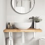 Wall-mounted sink shelf made of steel and solid acacia wood by , bathroom vanities - Ref: Foro24-3302806, Price: 102,23 €, Di...