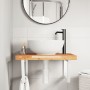 Wall-mounted sink shelf made of steel and solid acacia wood by , bathroom vanities - Ref: Foro24-3302886, Price: 94,05 €, Dis...