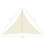 Toldo de vela crema HDPE 160 g/m² 3x3x3 m de vidaXL, Sombrillas - Ref: Foro24-311197, Precio: 23,55 €, Descuento: %