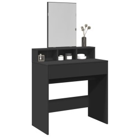 Tocador con espejo negro 80x41x144,5 cm de , Tocadores para dormitorios - Ref: Foro24-848172, Precio: 113,99 €, Descuento: %