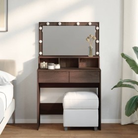 Dresser with LED lights brown oak 80x41x134.5 cm by , Bedroom Dressers - Ref: Foro24-848191, Price: 138,99 €, Discount: %