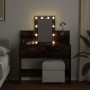 Dresser with LED lights in smoked oak color, 100x40x130 cm. by , Bedroom Dressers - Ref: Foro24-848203, Price: 130,99 €, Disc...