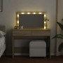 Frisiertisch mit LED-Lichtern in Eiche Sonoma Farbe 100x40x120 cm. von , Schlafzimmerkommoden - Ref: Foro24-848208, Preis: 13...