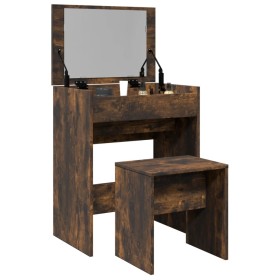 Tocador con taburete roble ahumado 60x40x113,5 cm de , Tocadores para dormitorios - Ref: Foro24-848217, Precio: 100,09 €, Des...