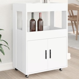 Carrito de bar madera de ingeniería blanco 60x39,5x89 cm de , Aparadores - Ref: Foro24-848269, Precio: 118,99 €, Descuento: %