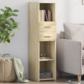 Aparador alto madera de ingeniería roble Sonoma 30x42,5x124 cm de , Aparadores - Ref: Foro24-846154, Precio: 92,99 €, Descuen...