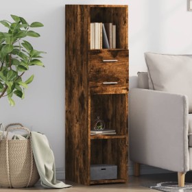 Tall smoked oak engineered wood sideboard 30x42.5x124 cm by , Sideboards - Ref: Foro24-846156, Price: 92,07 €, Discount: %