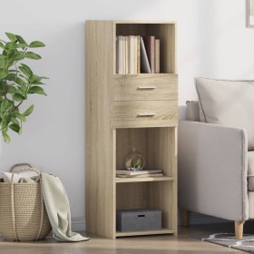 Aparador alto madera de ingeniería roble Sonoma 40x42,5x124 cm de , Aparadores - Ref: Foro24-846161, Precio: 95,99 €, Descuen...