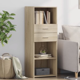 Aparador alto madera de ingeniería roble Sonoma 45x42,5x124 cm de , Aparadores - Ref: Foro24-846168, Precio: 103,99 €, Descue...