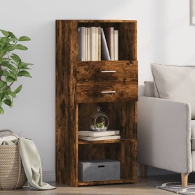 Tall smoked oak engineered wood sideboard 50x42.5x124 cm by , Sideboards - Ref: Foro24-846177, Price: 107,99 €, Discount: %