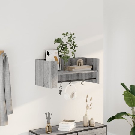 Engineered wood gray Sonoma wall shelf 70.5x35x30.5 cm by , Shelves and shelves - Ref: Foro24-848456, Price: 36,71 €, Discoun...