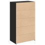 Schwarzer hoher Schrank aus Spanplatte 70x41x124 cm von , Sideboards - Ref: Foro24-846405, Preis: 106,35 €, Rabatt: %