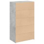 Aparador alto madera de ingeniería gris hormigón 70x41x124 cm de , Aparadores - Ref: Foro24-846407, Precio: 103,24 €, Descuen...