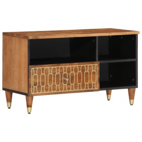 Solid mango wood TV stand 80x33x46 cm by , CD and DVD storage - Ref: Foro24-358301, Price: 95,84 €, Discount: %