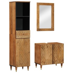 Set of 3-piece solid mango wood bathroom furniture. by , Bathroom furniture - Ref: Foro24-3206322, Price: 322,68 €, Discount: %