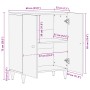 Solid mango wood auxiliary cabinet 60x33x75 cm by , Lockers and storage cabinets - Ref: Foro24-358286, Price: 136,34 €, Disco...