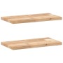 Floating shelves 2 units untreated acacia wood 60x20x2 cm by , Shelves and shelves - Ref: Foro24-3279340, Price: 33,80 €, Dis...